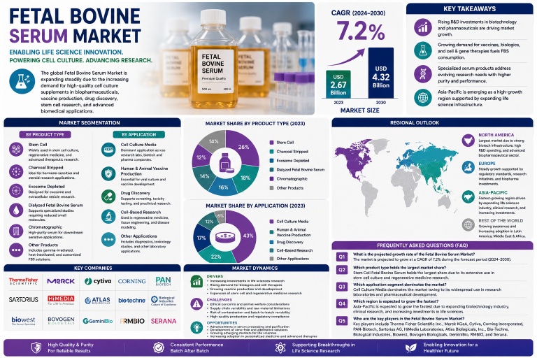 Fetal Bovine Serum Market - Growth, Share, Opportunities & Competitive Analysis, 2026 - 2034